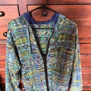 Unisex Multicolor Plaid Moksha Moda Festival Jacket